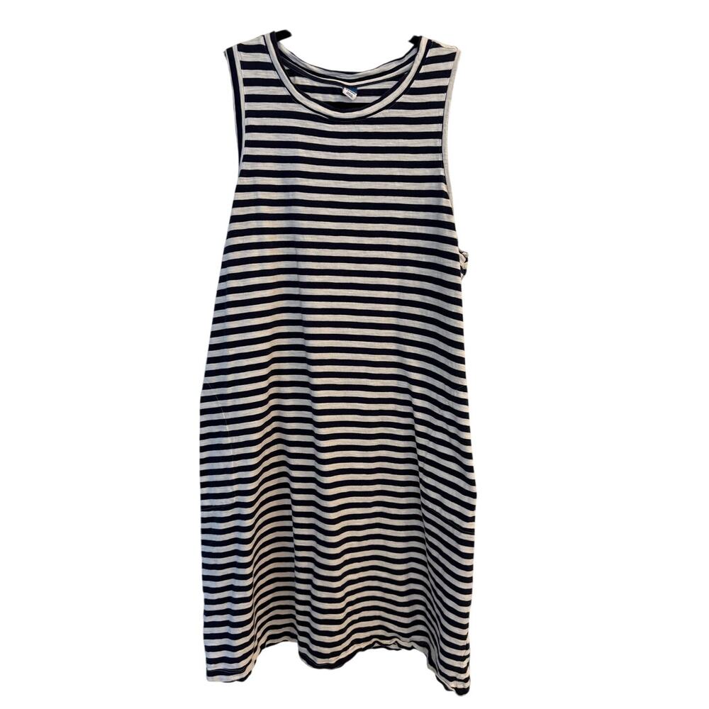 Old Navy Black and White Striped Sleeveless Mini Dress